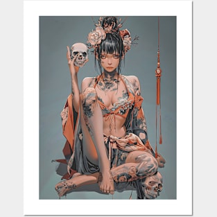 Geisha and skull 6607 Posters and Art